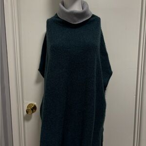 Elegant Teal and Gray Women's Sweater cardigan cashmere